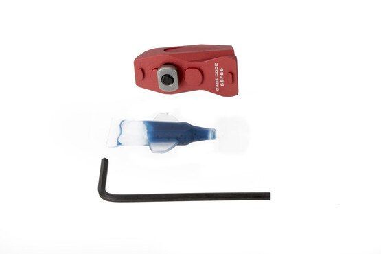 Strike Industries LINK angled QD sling mount with red finish attaches to M-LOK or KeyMod rails and includes wrench and thread locker